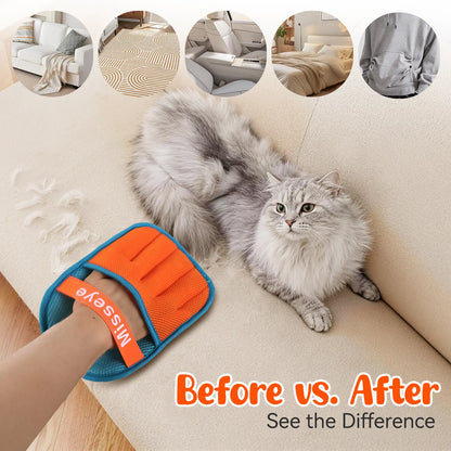 2-Pack Electrostatic Fur Removal Gloves - Reusable 5-Finger Mitts for Pets and Home, Washable Grooming Accessory for Pet Owners