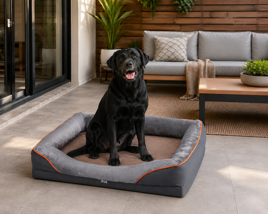 Orthopaedic Dog Bed – XL 120cm Plush Fleece Bed with High-Density Foam